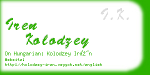 iren kolodzey business card